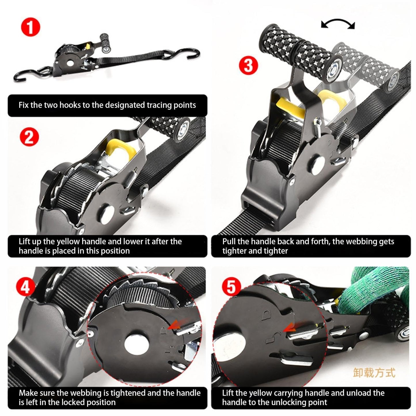 🔥 – Pro Reinforced Heavy-Duty Auto-Retractable Ratchet Straps (BUY 2 GET FREE SHIPPING)