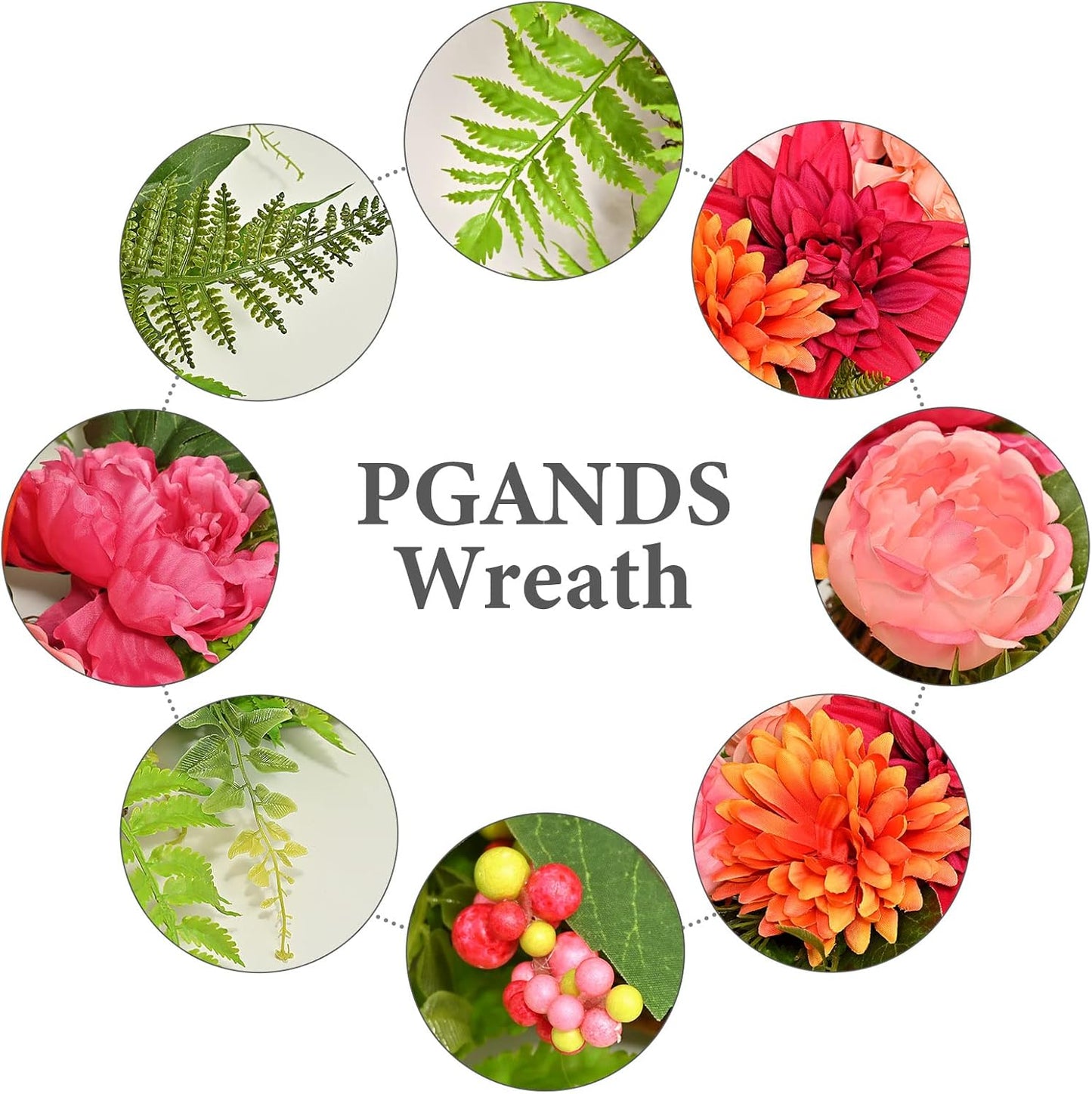 20 Inch Christmas Wreath with Pinecone Berries Christmas Decorations Front Door Wreath for Outdoor Indoor Party Wall Table Home Decor Brown Sign