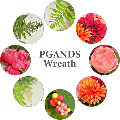 20 Inch Christmas Wreath with Pinecone Berries Christmas Decorations Front Door Wreath for Outdoor Indoor Party Wall Table Home Decor Brown Sign