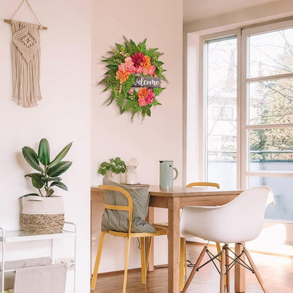 20 Inch Christmas Wreath with Pinecone Berries Christmas Decorations Front Door Wreath for Outdoor Indoor Party Wall Table Home Decor Brown Sign